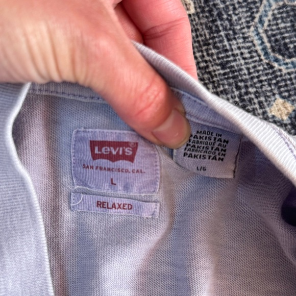 Levi's Men’s Washed Light Purple Relaxed Fit Long Sleeve Size Large 100% Cotton - Picture 6 of 10